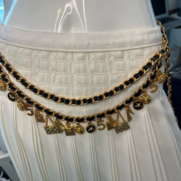 Designer Gold and Black Charm Belt